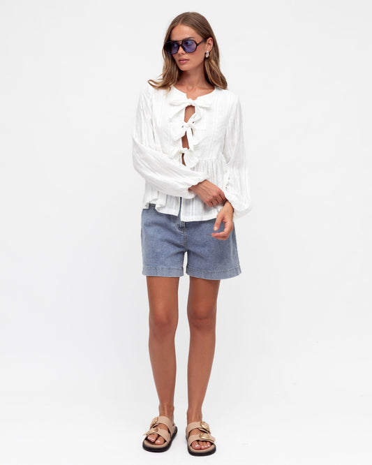 PH12142-1/O - GINGHAM TIE TOP
