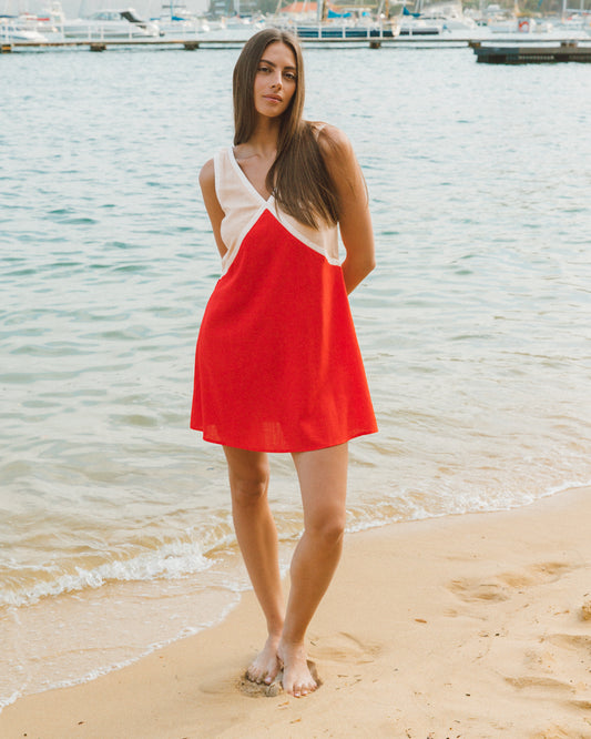 VVN10852/O PALMERAS PLAIN MINI DRESS