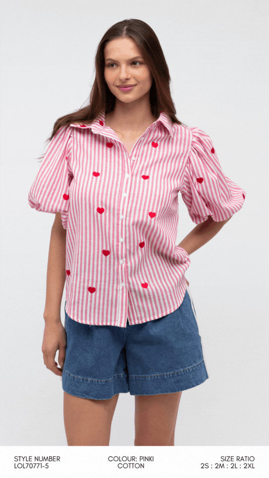 LOL70771-5/O STRIPE HEARTS