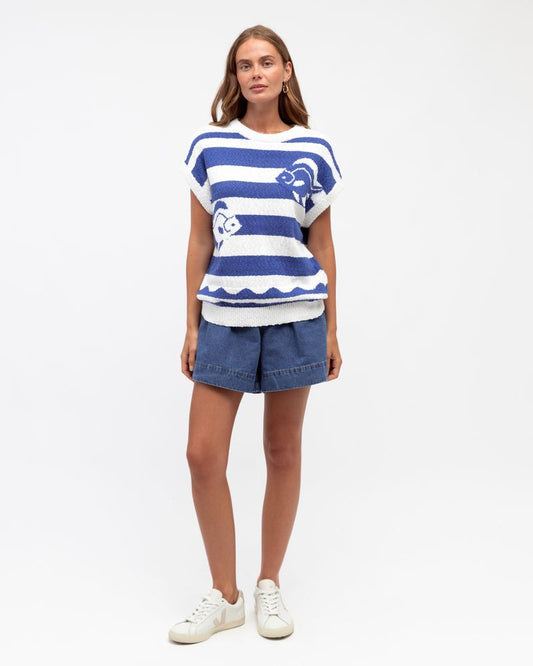 LOL70658/O INTARSIA KNIT TOP