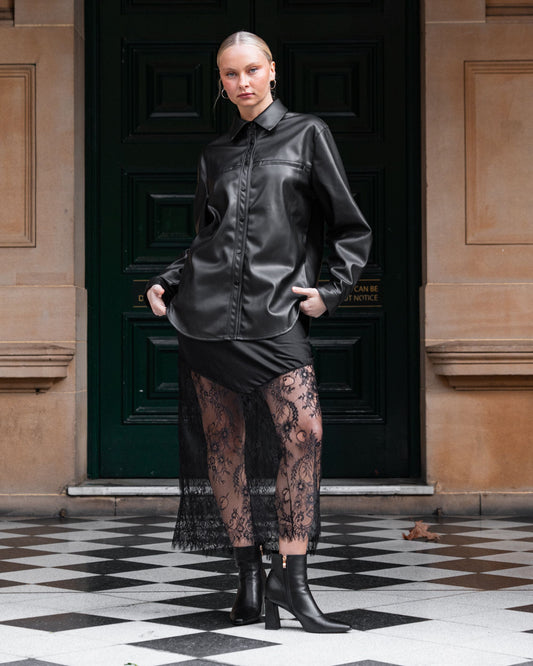 PH12187/H - SATIN LACE SLIP SKIRT