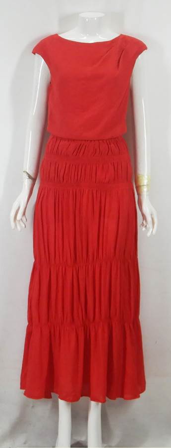 KA0392D-T/S/H RED TOP & SKIRT SET