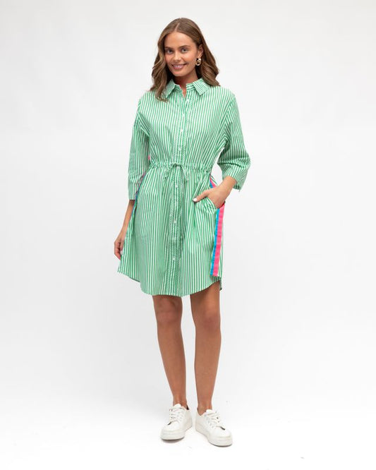 LOL70609/O STRIPE SHIRT DRESS