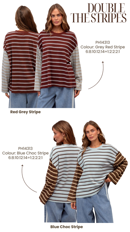 PH14313/O ERIN DUO STRIPE TEE