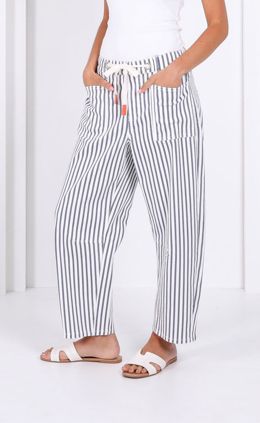 CARTER BARREL JEAN  PDN86MJ BLUE STRIPE