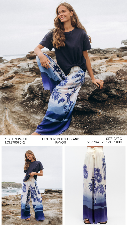 LOLE70590-2/O INDIGO ISLAND PANT
