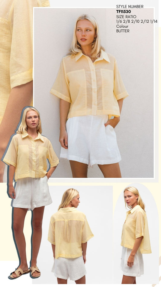 TF11530/O PATCH DETAIL SHORT SLEEVE SHIRT