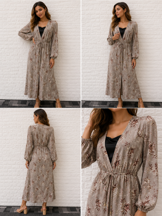 60358-47/O LONG SLEEVE DRESS/CAPE