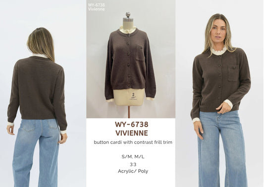 WY-6738  Vivienne button cardi