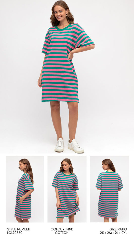 LOL70550/O STRIPE TEE DRESS