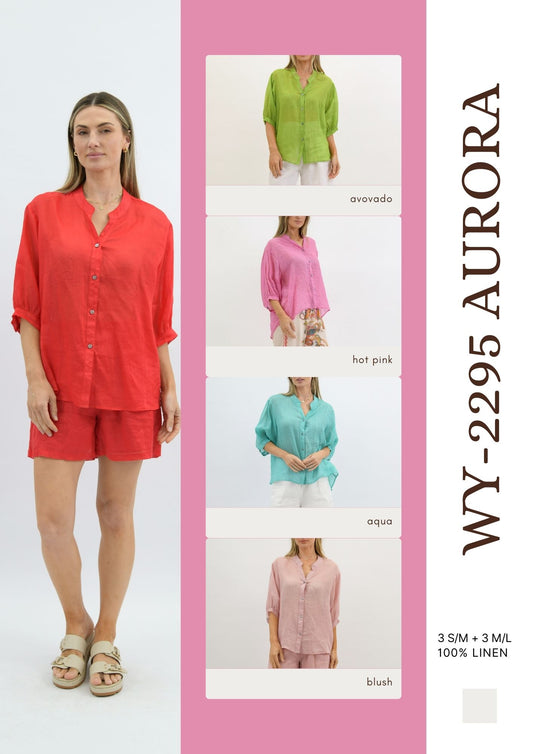 WY-2295 Aurora sheer linen top