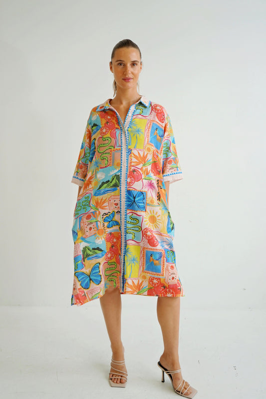 WY-1502/O  TROPICAL DAYDREAM DRESS