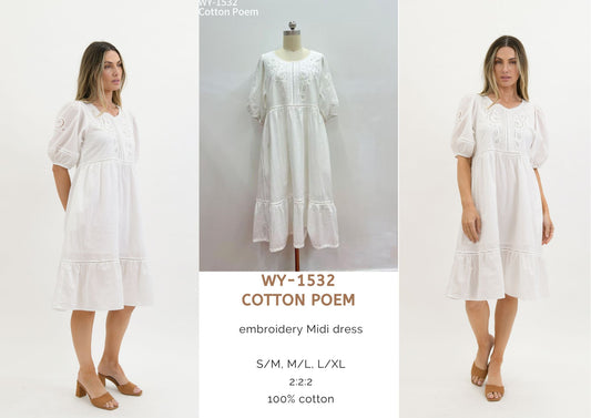 WY-1532 Cotton Poem embroidery dress
