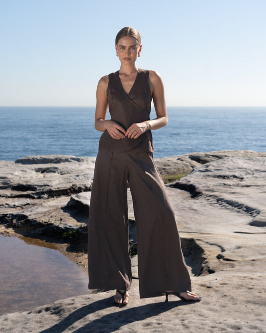 TFL10444/O LINEN VEST TOP