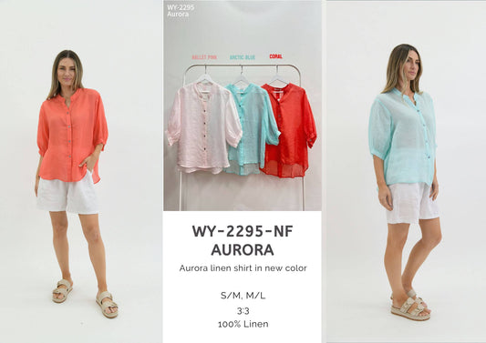 WY-2295-NF Aurora sheer linen top