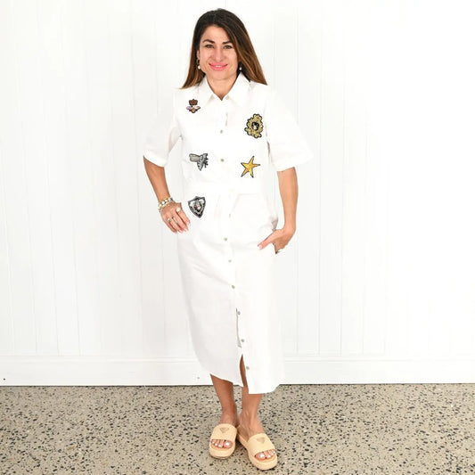 "Queen Bee" White Dress 2434