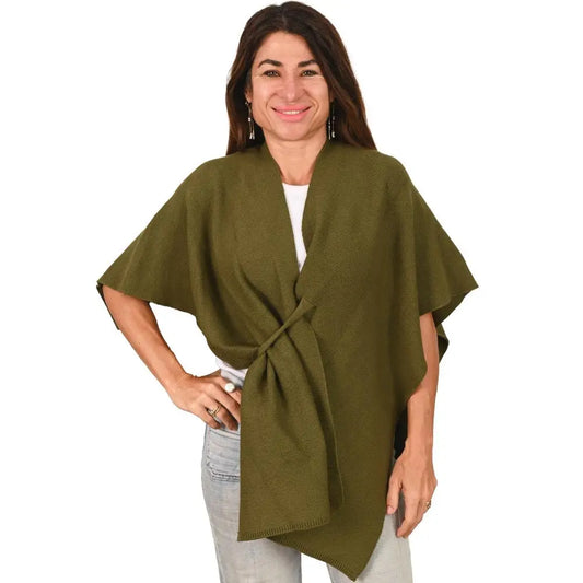 Knit Cape - Olive - 2530