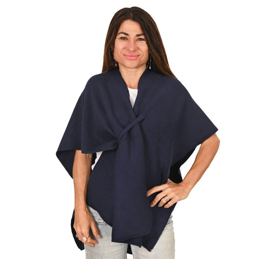 Knit Cape - Navy - 2530