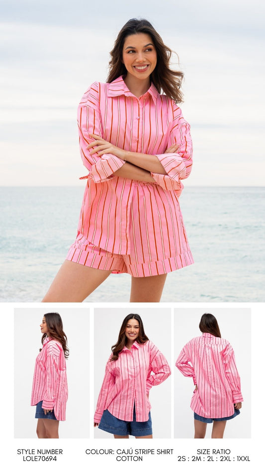 LOLE70694 STRIPE SHIRT