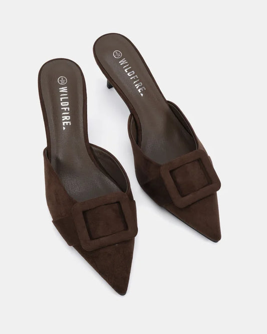 EIRA - POINT HEEL BLACK & CHOCOLATE