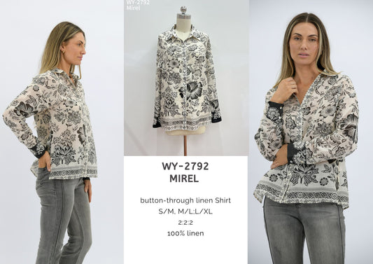 WY-2792 - Mirel button-through linen Shirt
