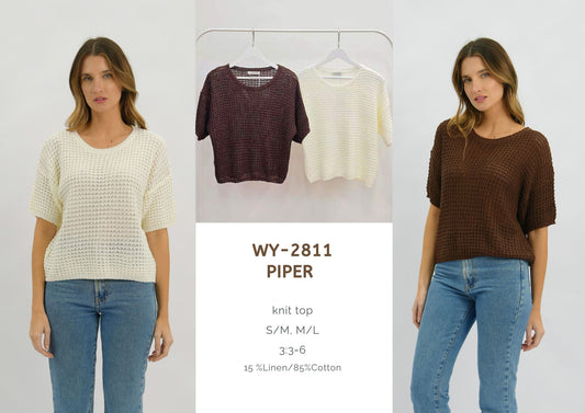 WY-2811/O PIPER KNIT TOP