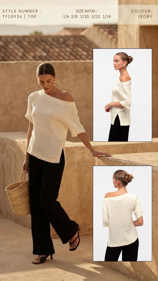TF10936-3/O pop shoulder top