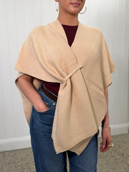 Knit Cape - Cream- 2530