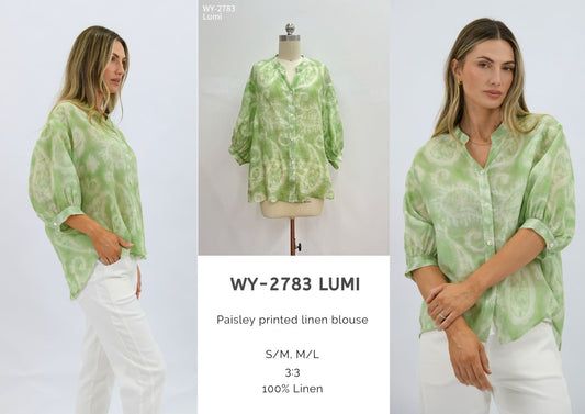 WY-2783/O - Lumi Paisley printed linen blouse