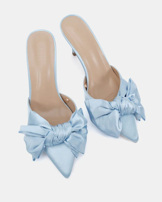 CIPHER BOW HEELS -  BLACK, WHITE, BABY BLUE, PINK