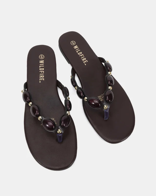 Monte Slide Thong - Gold, White, & Chocolate