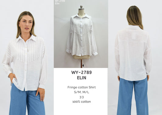 WY-2789 - Elin fringe cotton Shirt