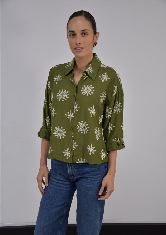 LX2506J - Viscose Button Up Blouse  