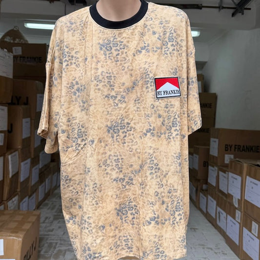 791-3 Beige Leopard Print T-Shirt 