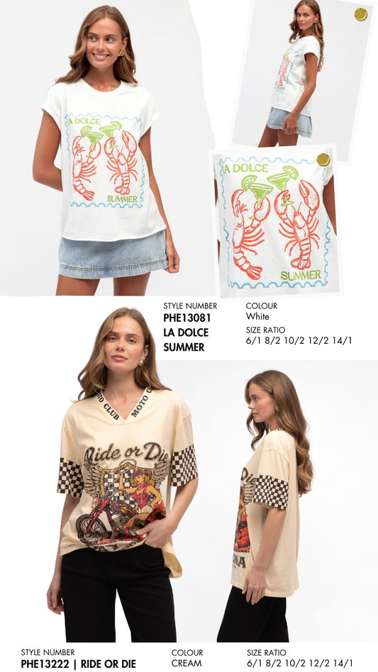 PHE13081/O la dolce lobster tee