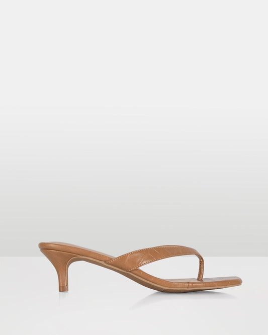 TRIANA THONG HEEL - TAN CROC