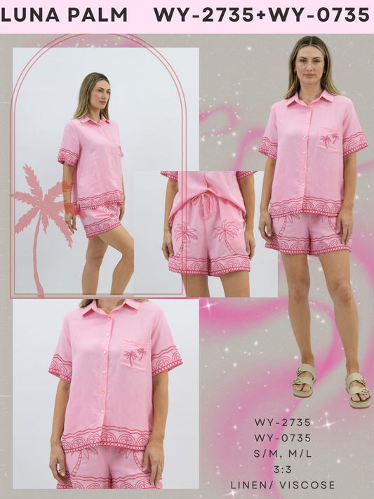 WY-2735 - luna palm shirt