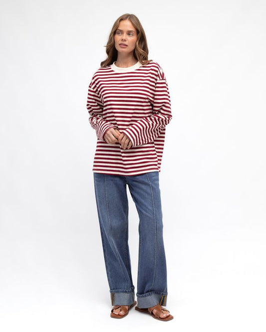 PH12984/O STRIPE CREW NECK L/SLEEVE