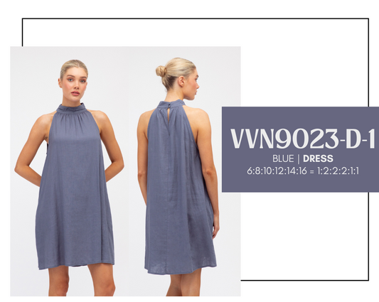 VVN9023-D-1/O HIGHNECK MIDI DRESS