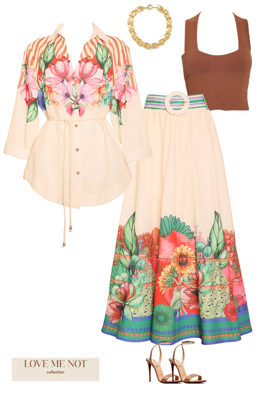 LPE828/O MAXI SKIRT CREAM 