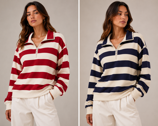 K3131/O - STRIPE ZIP UP POLO