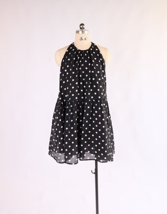 VH23138/O Tie Neck Mini Dress