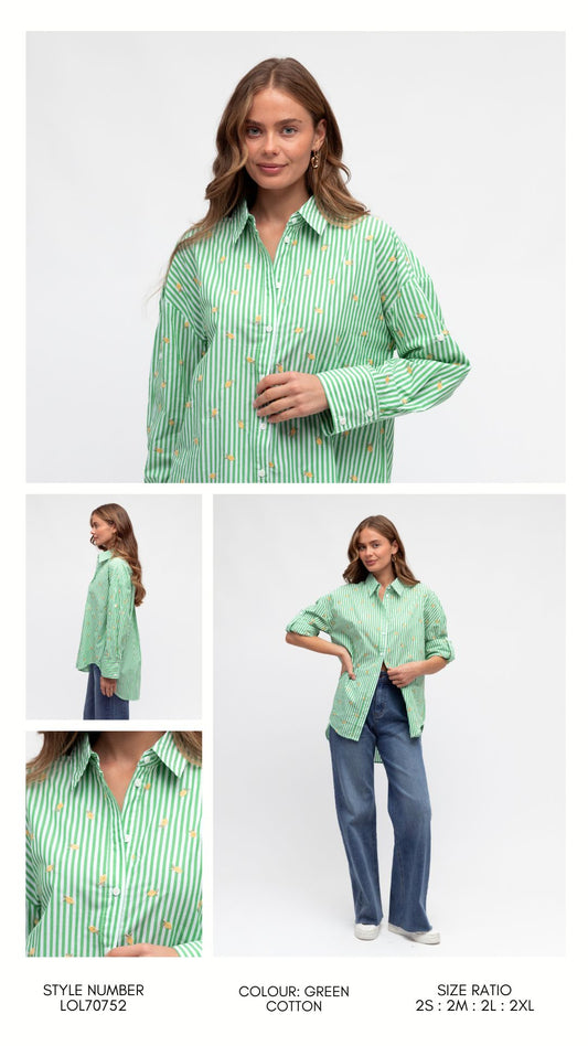LOL70752 Lemon embroidery -green