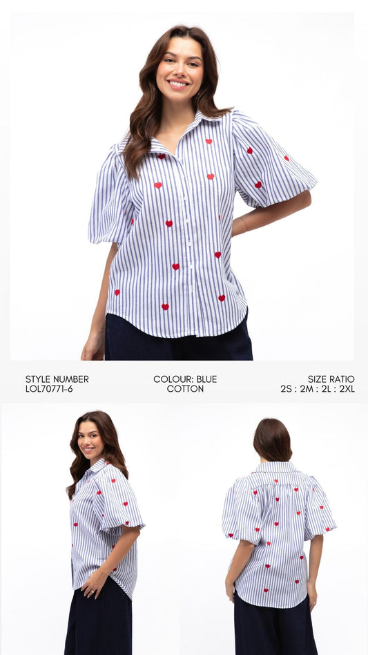 LOL70771-6/O STRIPE HEARTS