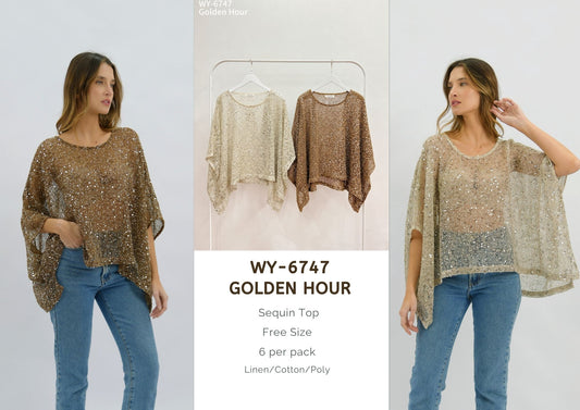 WY-6747/O Golden Hour Sequin Top
