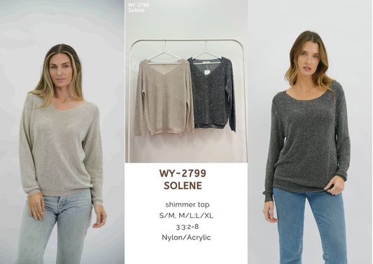 WY-2799 Solene shimmer top