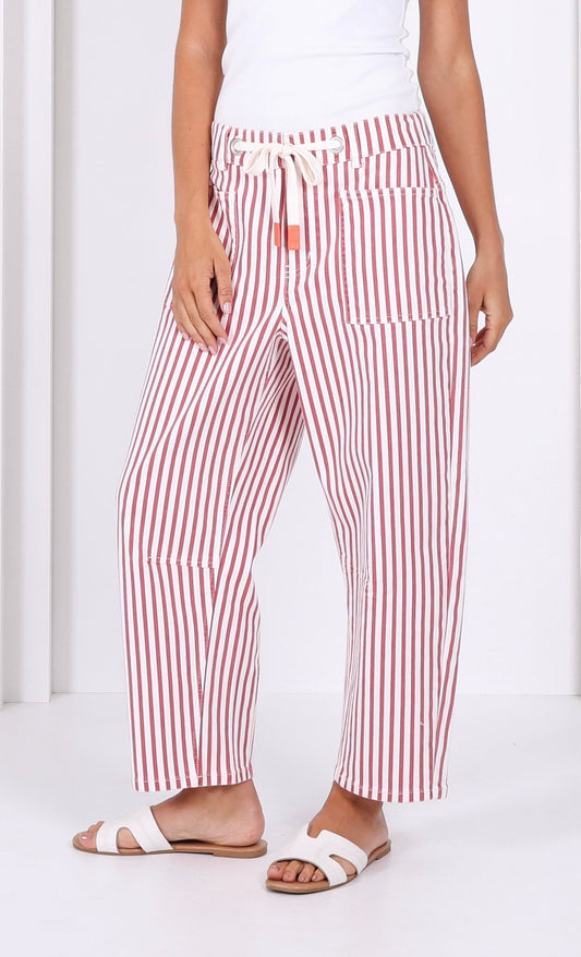 CARTER BARREL JEAN  PDN86MJ RUST STRIPE