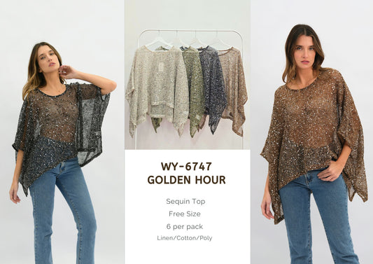 WY-6747/O Golden Hour Sequin Top