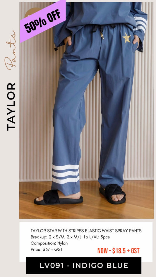 LV091-/O INDIGO TAYLOR SPRAY PANTS