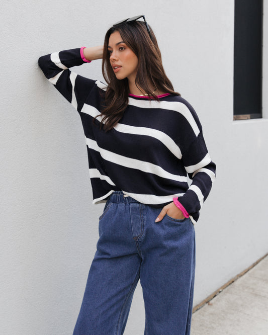 LOL70400/O BIG STRIPE KNIT